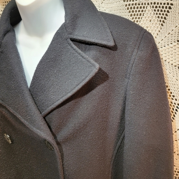 Andrea pea coat size 12, charcoal gray winter wool front buttons coat - Picture 5 of 15